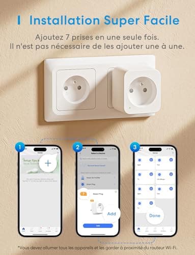 Meross Prise Connectée (FR), 16A Prise WiFi Compatible avec Alexa et Google Home, Lot de 2 Prise Mesure Consommation Intelligente avec Commande Vocale, Contrôle à Distance et Configuration Bluetooth