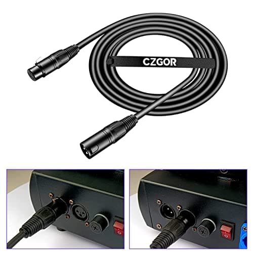 Czgor 2 mètres de Câbles DMX 10 Pièces, Flexibles 3 Broches Signal XLR Mâle à Femelle DMX Cable Pour Signal D'éclairage de Scène Connexion XLR Fil De Lumière de Scène