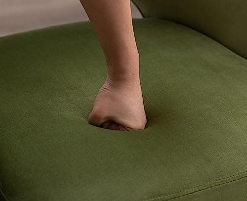 Wahson Chaise Salle a Manger en Velours, Lot de 2 Chaises avec Coussin Pivotant, Chaise de Salon Pied Métal Fauteuil pour Cuisine et Maison, Vert