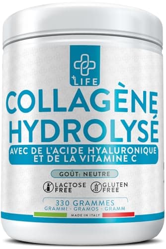 Collagene Et Acide Hyaluronique 330g Avec Vitamine C PiuLife® Peptide De Collagene Hydrolysé Poudre De Type 1, Complément Pour La Peau, Cheveux, Ongles, Articulations, Collagène Bovin Sans Arôme