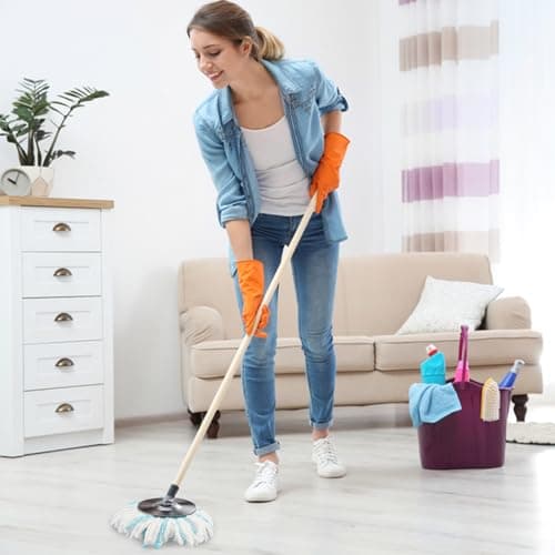 4 Pièces pour Leifheit Têtes de Rechange Clean Twist Disc Mop Franges de Remplacement en Microfibres pour Un Nettoyage Efficace des Particules de Saleté, Lavage Sol.