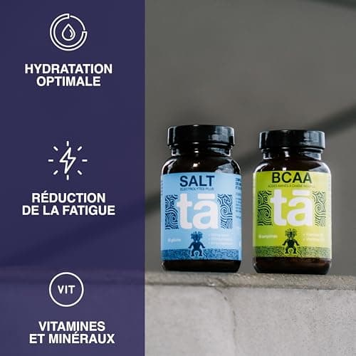 Capsules de Sels Ta - Sels Minéraux pour l'hydratation pendant l'effort. Permet la réduction des CRAMPES. Riche Sodium 170mg, Potassium 100mg.