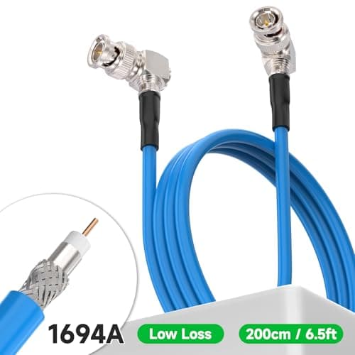 Superbat Câble BNC 2m Câble 3G/6G/12G SDI Belden 1694A Câble BNC 75Ohm Mâle à Mâle pour Camera Surveillance Équipements Vidéo Supporte HD-SDI/4K/8K Câble Vidéo de Précision (1 pièce)