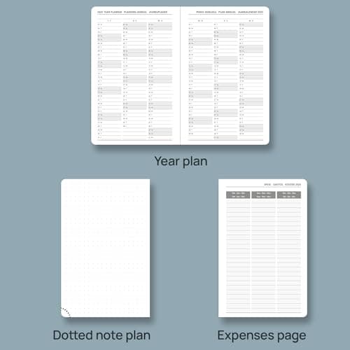 POPRUN Agenda de Poche 2025 A6 Semainier 16 x 10,5 cm - Couverture Rigide, Petit Agenda, D'Jan 2025 à Déc 2025-12 Mois, Avec signet à 2 rubans, Papier Certifié FSC® 100 g/m2, Bourgogne