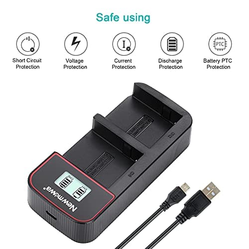 Newmowa NP-F550 Batterie de Remplacement (Pack de 2) et écran LCD Intelligent Double Chargeur USB pour Sony NP-F550 et Sony CCD-SC55 TR516 TR716 TR818 TR910 TR917