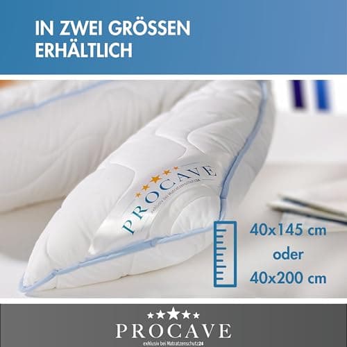 PROCAVE Oreiller pour dormeur latéral, revêtement TopCool, Coussin d’Allaitement Doux, Coussin de maternité Respirant 40x200 cm, fabriqué en Allemagne