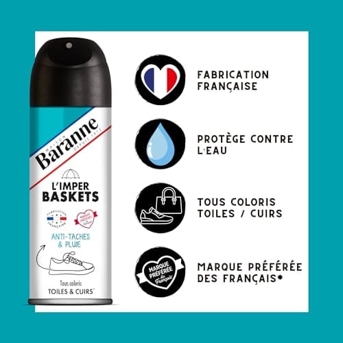Baranne - Imperméabilisant Baskets - Tâches et Pluie - Tous Cuirs Véritables - Chaussures - Préserve la Souplesse des Matières - Pulvérisateur - 200ml