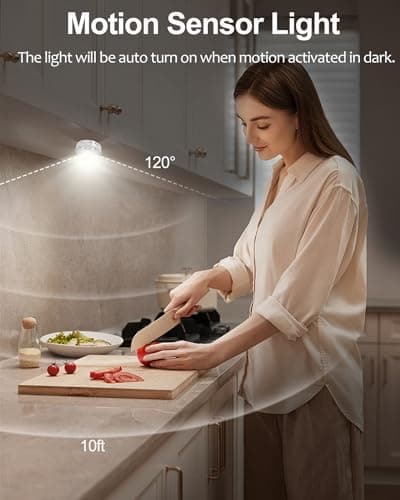 Kinamy Lampe Placard Detecteur de Mouvement, Eclairage LED Cuisine Sous Meuble 3 Pièce Rechargeable, Spot Led Sans Fil avec Telecommande 13 Couleur RGB Dimmable, Lumiere Armoire pour Escalier Vitrines