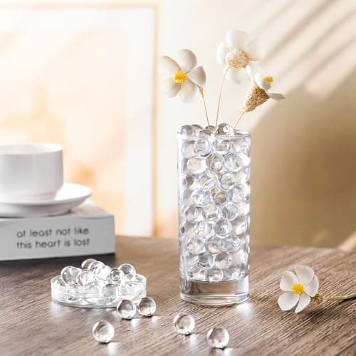 ANZON MORIES Perles d'eau claire 328g billes et plates pour vase, Perle d eau transparente en hydrogel et eau gélifiée Clair, bougies flottante, décoratif maison, déco Noël, festivité marriage
