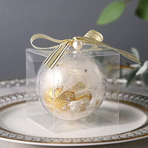 Jisapmzu Lot de 50 boîtes en plastique transparent pour cadeaux, boîtes d'emballage en PVC, emballage cadeau, boîte à chocolats, boîtes cadeaux de mariage, cadeaux