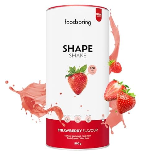 foodspring Shape Shake Fraise - Substitut de repas complet pour le contrôle du poids avec des protéines de qualité supérieure, 202 kcal par portion, sans gluten - nouvelle recette (900g)