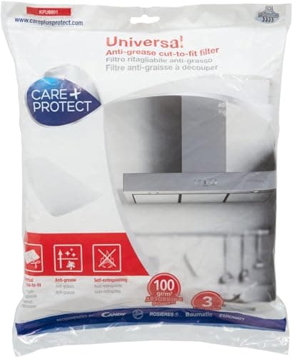 CARE + PROTECT Filtre pour Hotte Aspirante de Cuisine, Universel, Découpable, Anti-Graisse, Auto-Extinguible, Dimensions 47x97 cm, Capacité d'absorption 100 g/m2