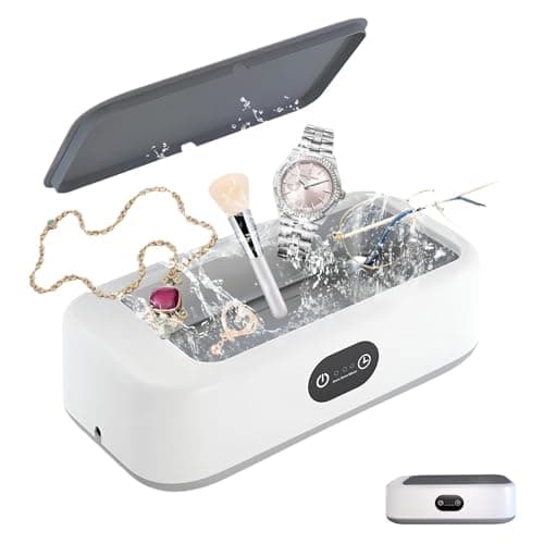 640ML Nettoyeur Ultrasons, 49000 Hz Nettoyeur Ultrasons Lunettes avec 3 Modes de Nettoyage, pour lunettes bijoux montres prothèses dentaires pièces de monnaie, prothèses dentaires