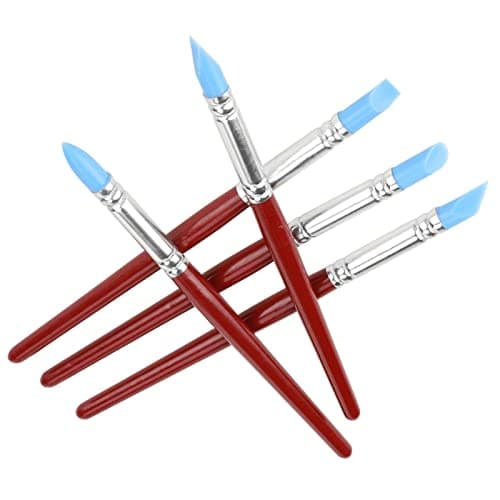 5 Pièces de Peinture à Pointe en Caoutchouc Pinceaux en Silicone Outil de Sculpture de Poterie Pinceau de Peinture en Silicone Outils de Sculpture en Argile