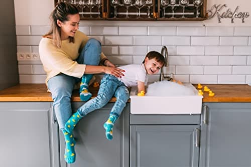 Dedoles Chaussettes Unisexe Homme Femme & Enfants beaucoup designs amusants gauche droite différent, couleur: Turquoise, motif: Canards, taille: 43-46