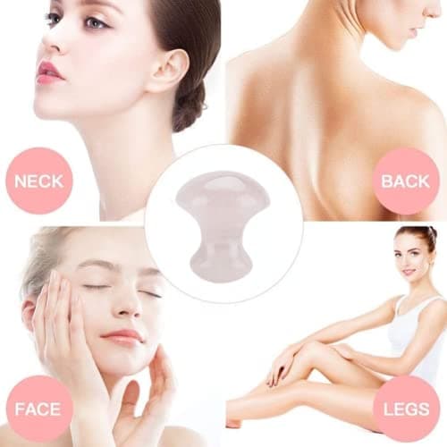 Tyenaza Piedra Masaje, Gua Sha Rosenquarz, Outil de Massage au Quartz d'aventurin Naturel pour Le Visage et Les Yeux, Enlever pour Les Rides et Le Spa Relaxant