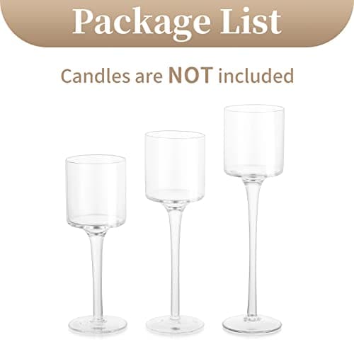 Sziqiqi 3 Pièces Bougeoir en Verre, Chandelier Support pour Bougies Piliers Chauffe-Plat Transparent, Moderne Candélabre Photophore pour Table Deco Salon Noel Maison Cadeaux de Mariage Fêtes
