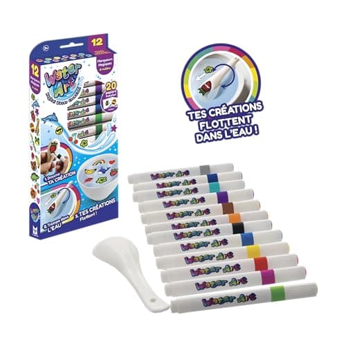 Water Art - Donnez Vie à Vos Dessins grâce à ce kit Water Art - Dessinez et trempez la Figurine - Kit Water Art avec Autocollants - Loisirs et Créatifs - A partir de 3 Ans