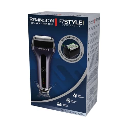 Remington Rasoir à grille électrique F7 (3 grilles flexibles de rasage pour poils longs et courts, rasage rapide et doux, humide et sec, 100% étanche, tondeuse précision, batterie lithium) F7000