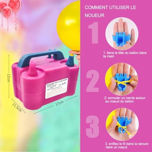 Pompe à Ballons électrique,Gonfleur électrique 220V 600W gonfleur Pompe à Ballons,Double buse gonfleur Pompe Portable pour fêtes,Mariages Anniversaire décoration