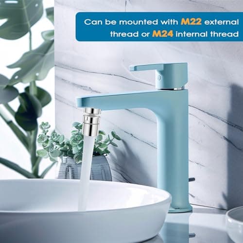 Baxcdyswe 2 Pièces Mousseur Robinet Economie Eau, 360° Pivotant Embout Robinet Cuisine, Embout Robinet Salle de Bain, Embout Mitigeur Cuisine Douchette, Adaptateur Robinet Cuisine Extension