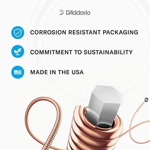 D'Addario Cordes Guitare Acoustique | Corde Guitare Folk | EJ16 | Cordes en bronze phosphoreux pour guitare acoustique | Léger 12-53