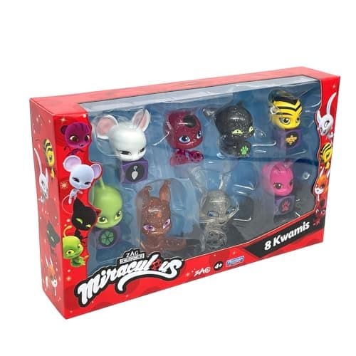 Bandai - Miraculous - Pack de 8 kwamis – Collection de Mini-Figurines Miraculous - Coffret 8 Kwamis - Figurines Petits Personnages Mignons Miraculous Ladybug - Jouet Enfant 4 Ans et + - P50532