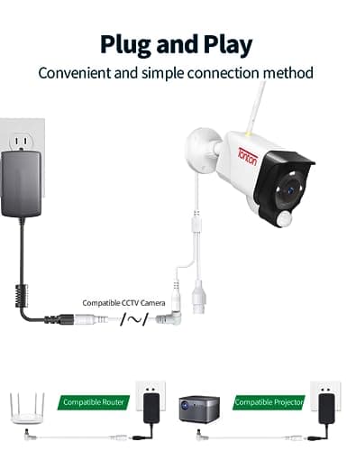 Câble d'Extension DC Tonton 2M, Adaptateur d'alimentation 5,5mm x 2,1mm, Câble d'Extension DC 5V~24V, Prise 5521 vers Connecteur pour Caméra de Surveillance, Caméra IP, DVR, Bande LED Blanc 2M