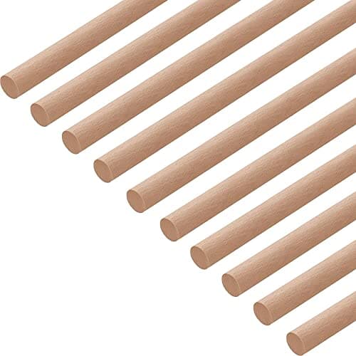 Gedotec Barre ronde en hêtre lisse | Grumes pour artisanat & jardin | Dimensions : 18 x 1000 mm | Baguettes en bois de hêtre | Bois Massif | Barre ronde en bois | Bâtonnets ronds | 10 Pièces