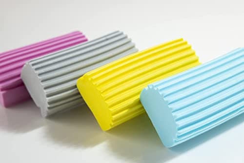 Scrub Daddy Damp Duster - Eponge Magique de Nettoyage Attrape Poussiere, Plumeau Lavable Depoussierant- Lingette Humide Antistatique Qui Piège la Poussière et se Rince Facilement - Jaune