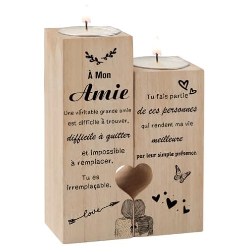 Candle-2 (Ami) Cadeau Meilleure Amie, Cadeau Meilleure Amie Femme, Chandeliers Cadeaux, Cadeau Anniversaire Amie, Cadeau pour Amie Original, Idée Cadeau Amie Noel