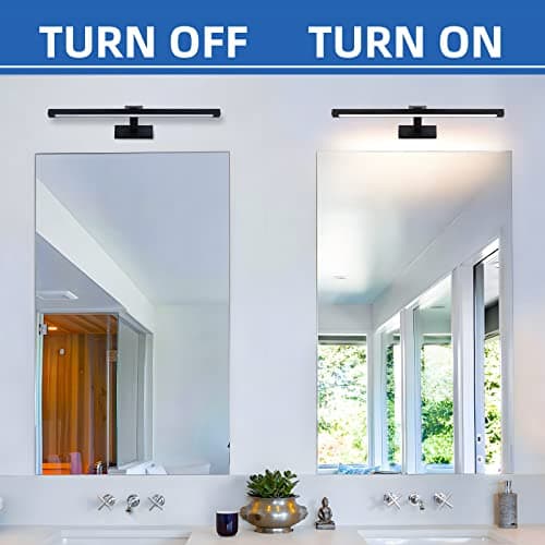 TYhogar Lampe Miroir LED Salle de Bain 60cm 3 réglages de température de couleur Murale Salle de Bain 270° Rotatif Applique Murale 1320LM 12W IP44 Intérieure Lampe pour Tableau 3000K/4500K/6000K