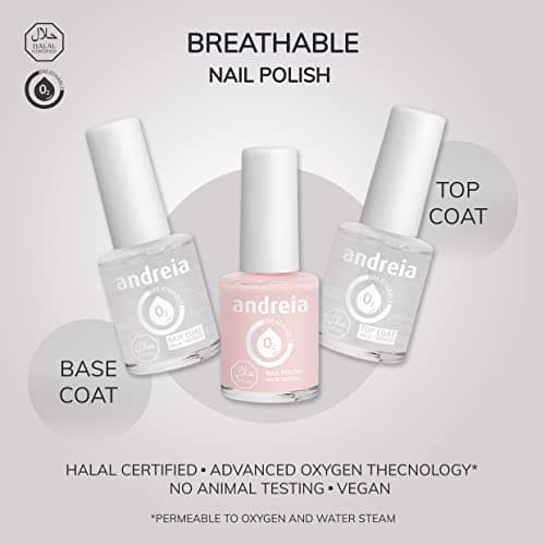 Andreia Vernis Halal - Vernis à Ongles Végétalien Brillant, Perméable & Respirant Conforme aux Exigences Halal - Haute Qualité - Couleur B4 Vert pastel - 10.5ml