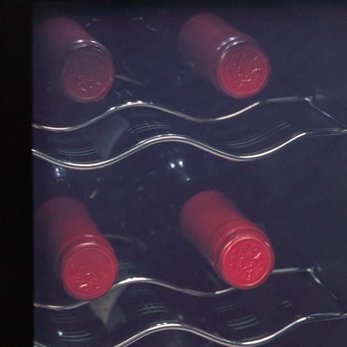 Cecotec Cave a vin Bolero GrandSommelier 1250 CoolCrystal. Cave à vin 12 Bouteilles avec refroidissement thermoélectrique et lumière LED à l'intérieur pour une meilleure conservation.