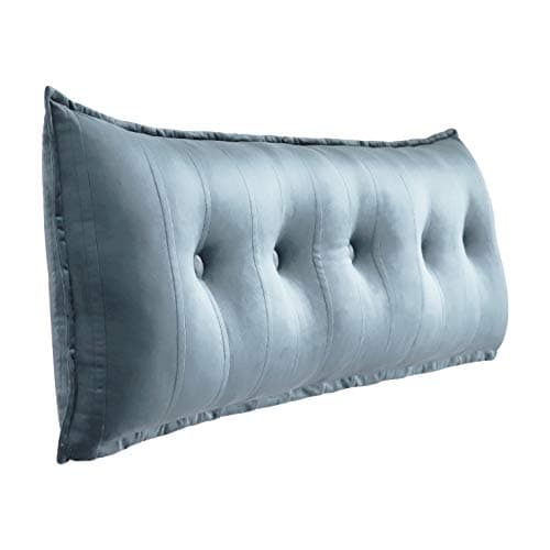 Johnear Coussin de Dossier pour canapé, Cale Dos Plage,Traversin Grand Coussin de Lecture en Velours, Oreiller Triangle Compensé Wedge, Coussin Lombaire, tête de lit, Coussin pour Jambes, Gris 160 cm