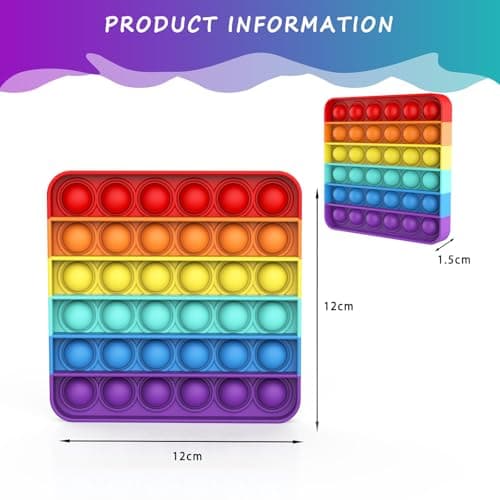 BDwing Push and Pop Bubble Sensory Fidget Toy, Jouets Sensoriels à Presser, Silicone Anti-Stress Jouets de Soulagement de L'anxiété Educatifs Autisme Besoins Spéciaux pour Enfants Adultes