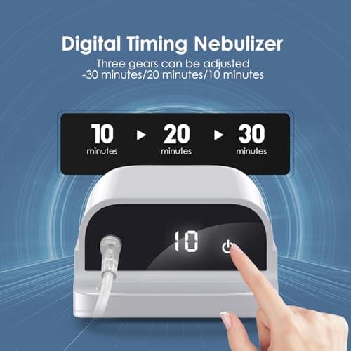 Nébuliseur à Compresseur, Berrlly Inhalateur D'aérosol pour Problèmes Respiratoires à Intelligent Affichage Numérique Nébuliseur Silencieux avec Embout et Masque pour Enfants et Adultes