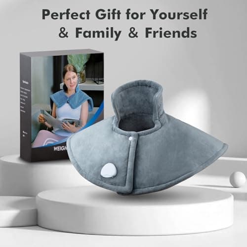Uplayteck Coussin Chauffant Cervicales, Epaule et Nuque, 10 Niveaux de Chaleur, 3 Minuteries Arrêt Automatique, Lavable en Machine, Cadeaux pour Femmes Hommes Maman Papa, 45 x 50cm, Gris