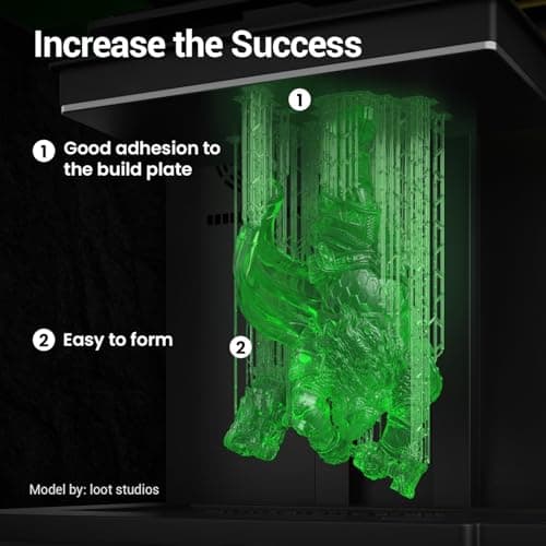 UNIFORMATION Résine pour imprimante 3D Résine 3D liquide à séchage UV rapide à base de plantes de haute précision à faible viscosité Convient pour l'impression SLA/LCD/DLP Transparent Vert clair 1 kg