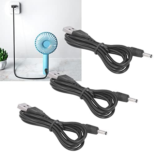 Cordon D'alimentation USB, 3 Pièces de Cordon D'alimentation USB Ligne de Câble DC 5V Jack Câble de Charge 3,5 X 1,35 Mm Double Couche D'isolation en PVC, Câbles USB