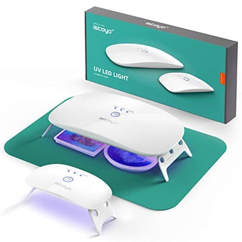 ISTOYO 48W Lumière UV pour Résine Double Longueur d’onde et Mini Lampe UV Portable, Kits de Résine Pour Résine UV, Moules en Résine, Fabrication de Bijoux
