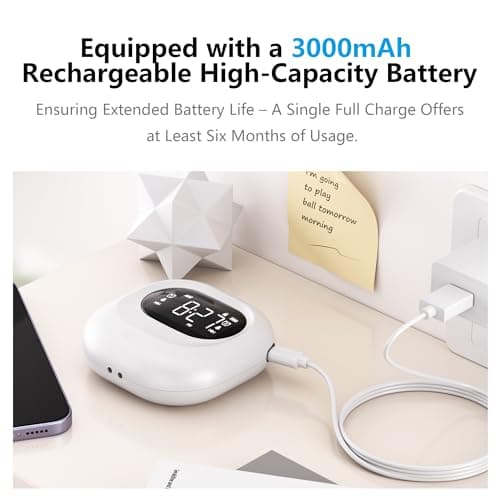 Mesqool Réveil Vibrant pour Les Gros Dormeurs, Réveil avec Batterie Rechargeable, Vibration Réglable, sans Fil, Double Alarme, Rétroéclairage, Réveil Numérique Portable de Voyage pour Malentendants