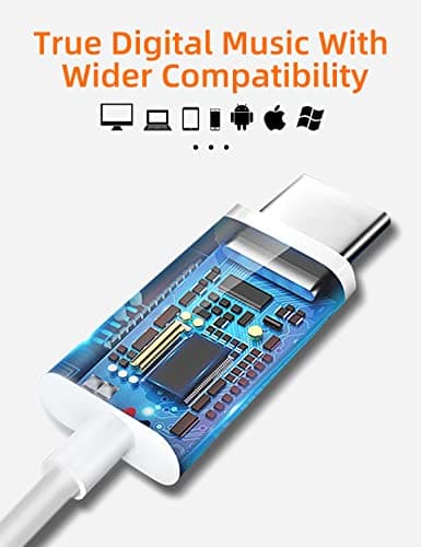 MAS CARNEY Écouteurs Filaire Type C TH4, Casque USB C avec Micro et Contrôle du Volume, pour Samsung, Xiaomi, iPad Pro, Huawei, OnePlus, Google Pixel et Autres périphériques d'interface de USB C- Noir