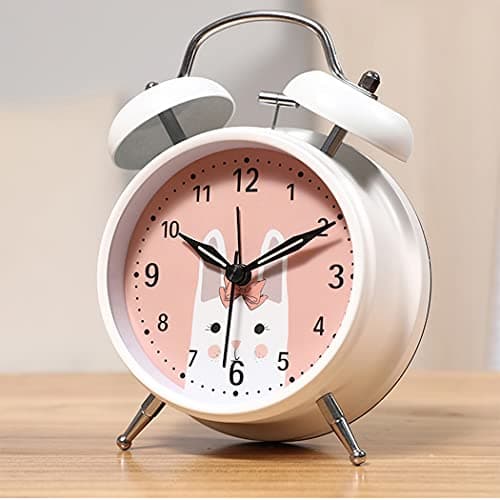 SWHONG Cartoon Cat Ears Design Small LED Digital Loud Alarm Clock with USB Port for Charging Adjustable Volume and Brightness Simple Kid Bedside Clock