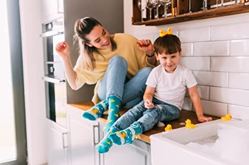 Dedoles Chaussettes Unisexe Homme Femme & Enfants beaucoup designs amusants gauche droite différent, couleur: Turquoise, motif: Canards, taille: 43-46