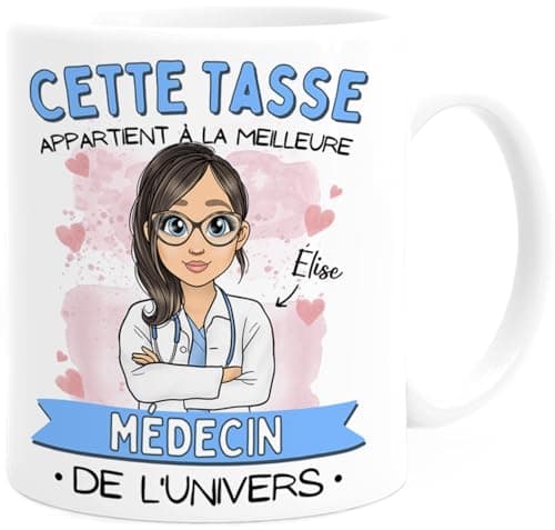 Cupdarling® Tasse Personnalisable Cadeau Medecin - Idee Cadeau Femme - Tasse Docteur - Cadeau Anniversaire Femme - Cadeau Pour Collegue De Travail Femme - Vétérinaire