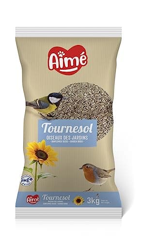Aimé - Graines de Tournesol pour Oiseaux du Ciel Sauvages 3kg - Nourriture Oiseaux Extérieur pour Rouge-Gorge, Pinson, Mésange - Source de Matières Grasses