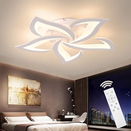 Tetipa Plafonnier LED Dimmable, 40-80W Luminaire Plafonnier Salon Télécommande APP, 3000k-6500k Lampe de plafond Lampe de Plafond per Chambre Salle à manger Luminaire Plafonnier