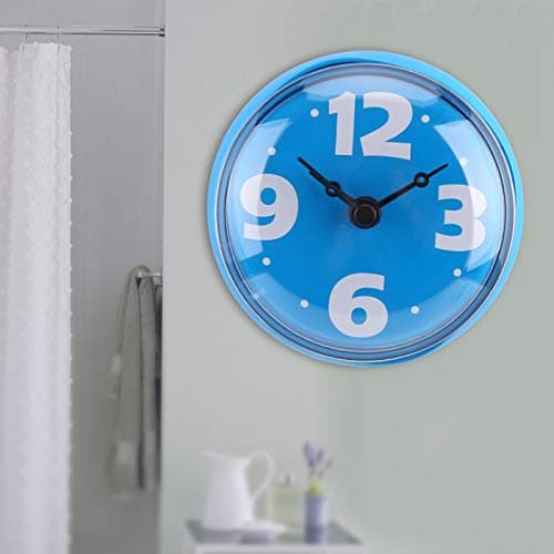 Horloge de douche, horloge de salle de bain horloge de salle de bain, horloge extérieure cuisine école salle de bain étanche(blue)