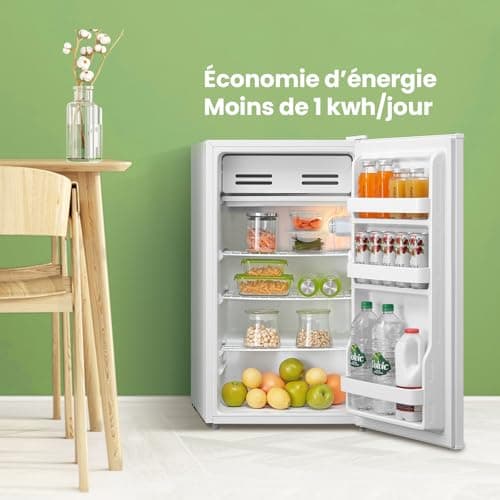 Comfee' RCD93WH2(E) Réfrigérateur à une porte, 93 L, Contrôle de la température, Pose libre sous le comptoir, Silencieux, Blanc